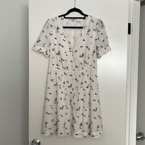 White Madewell dress with floral print. Sz 6